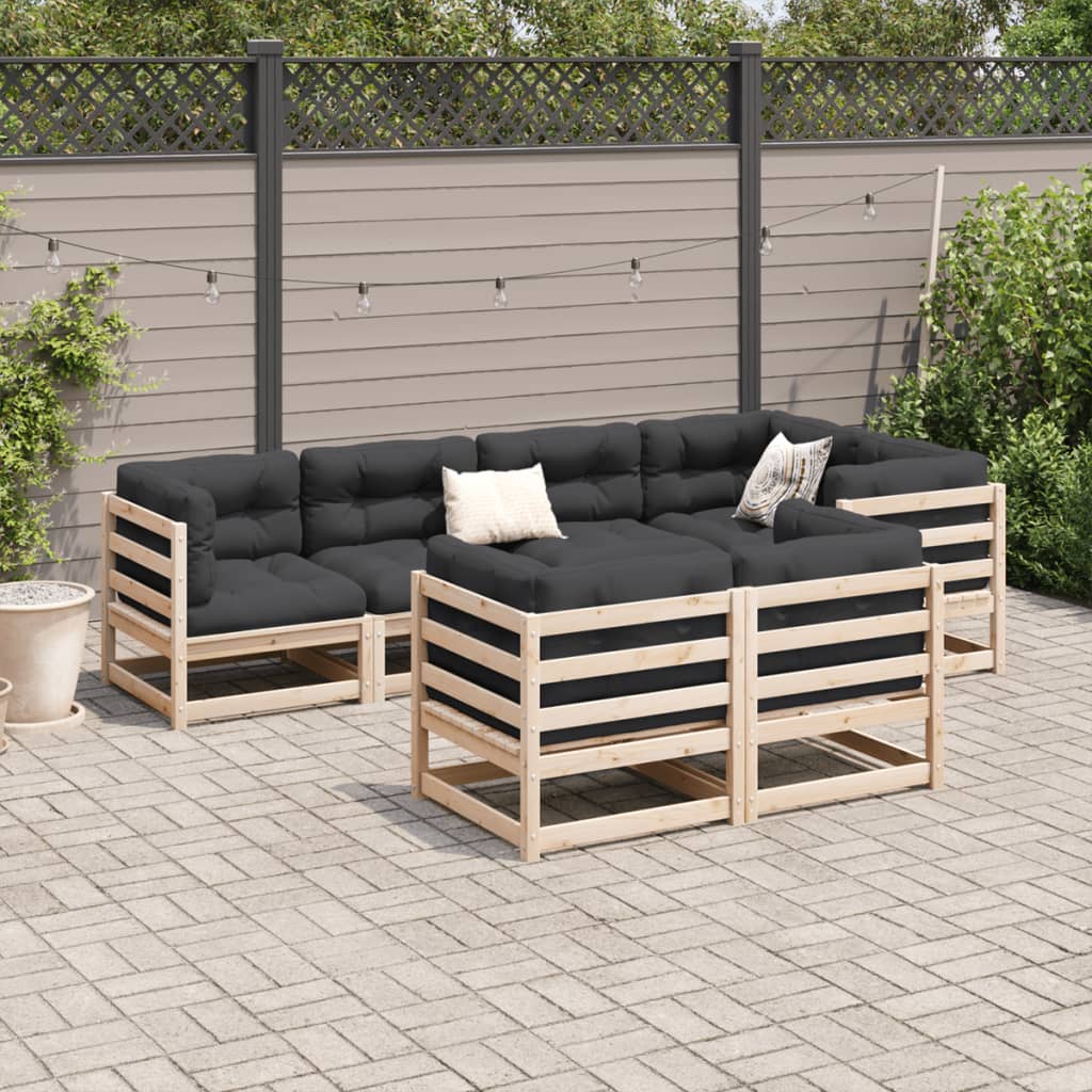 Set Divani da Giardino 7 pz in Legno Massello di Pino - immagine 3