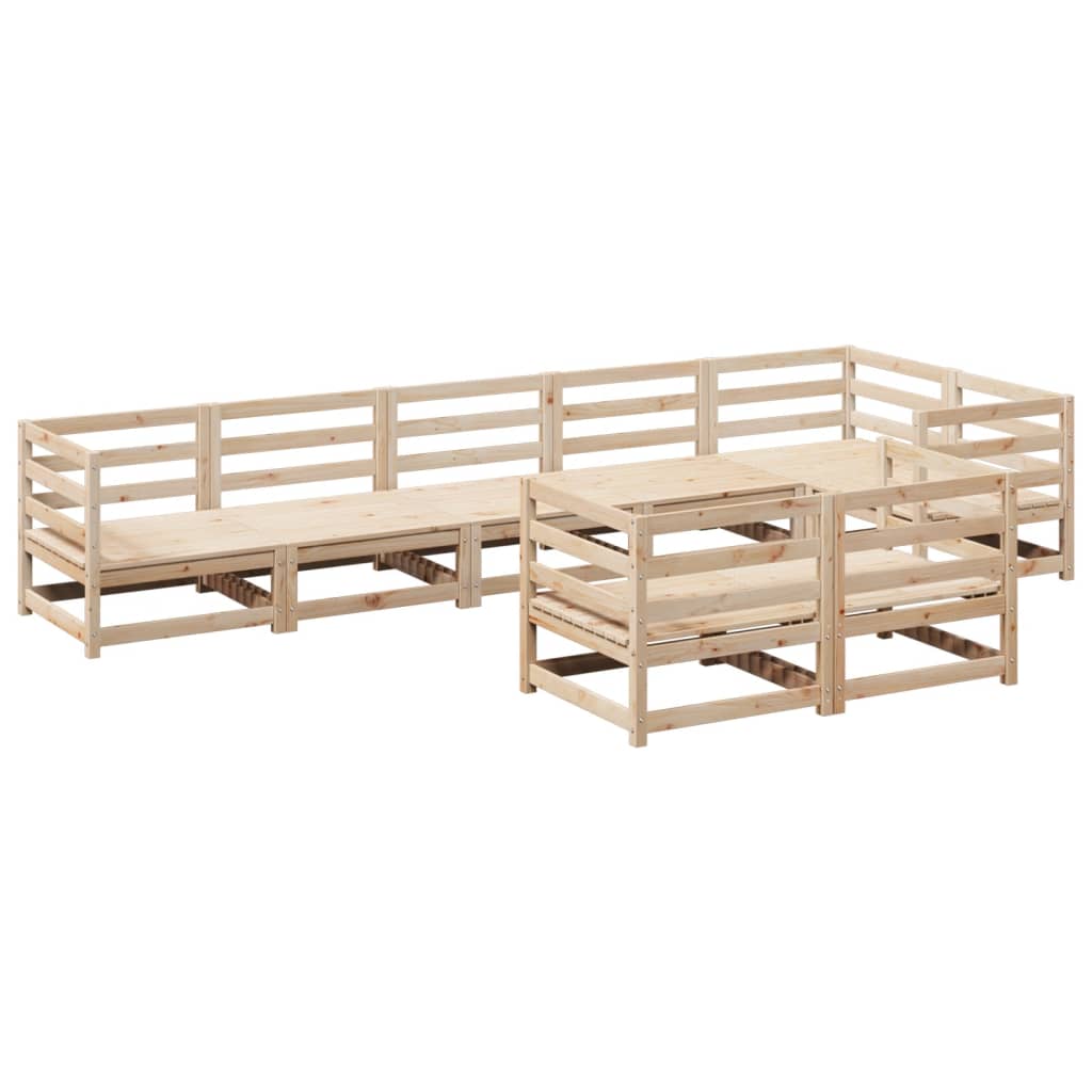 Set Divani da Giardino 8 pz in Legno Massello di Pino - immagine 2