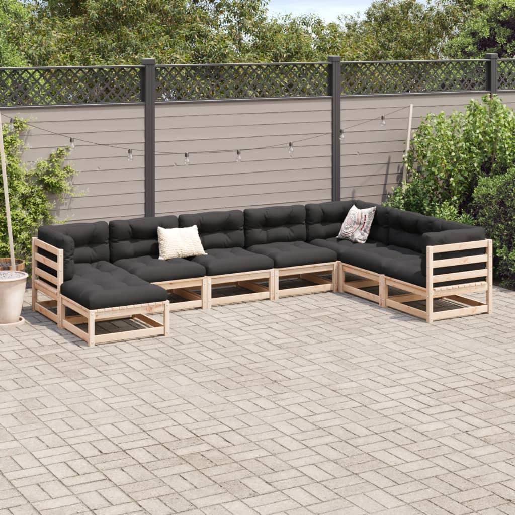 Set Divani da Giardino 8 pz in Legno Massello di Pino - immagine 3