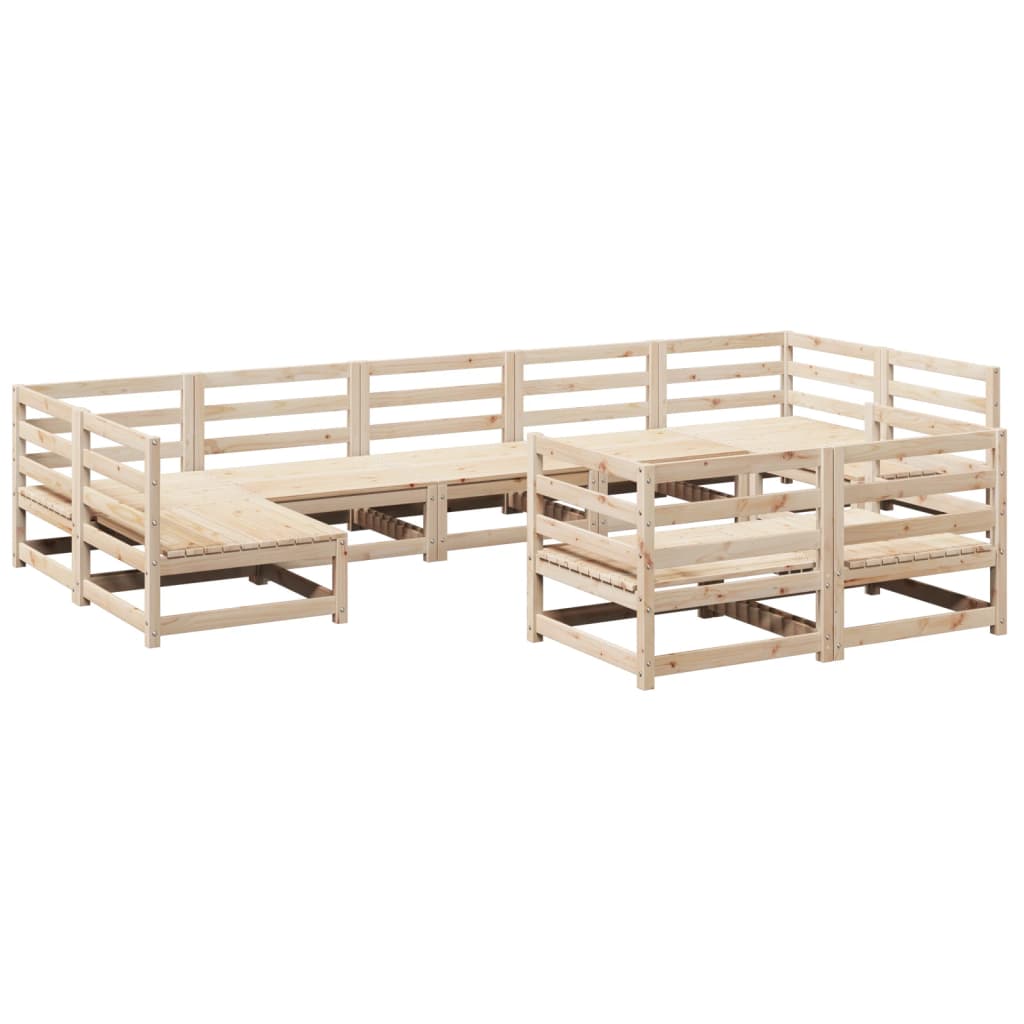Set Divani da Giardino 9 pz in Legno Massello di Pino - immagine 2