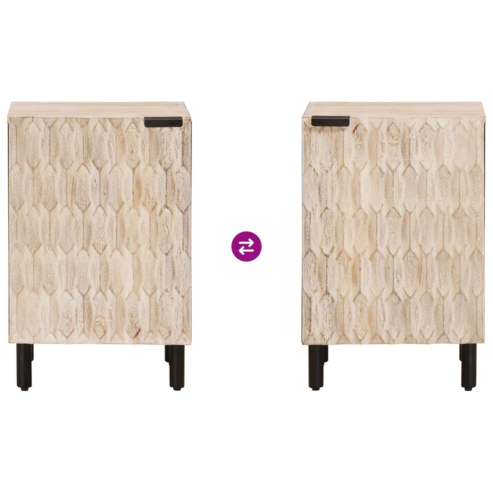 Mobile da Bagno Bianco 38 x 33 x 58 cm Legno di mango massello - immagine 9