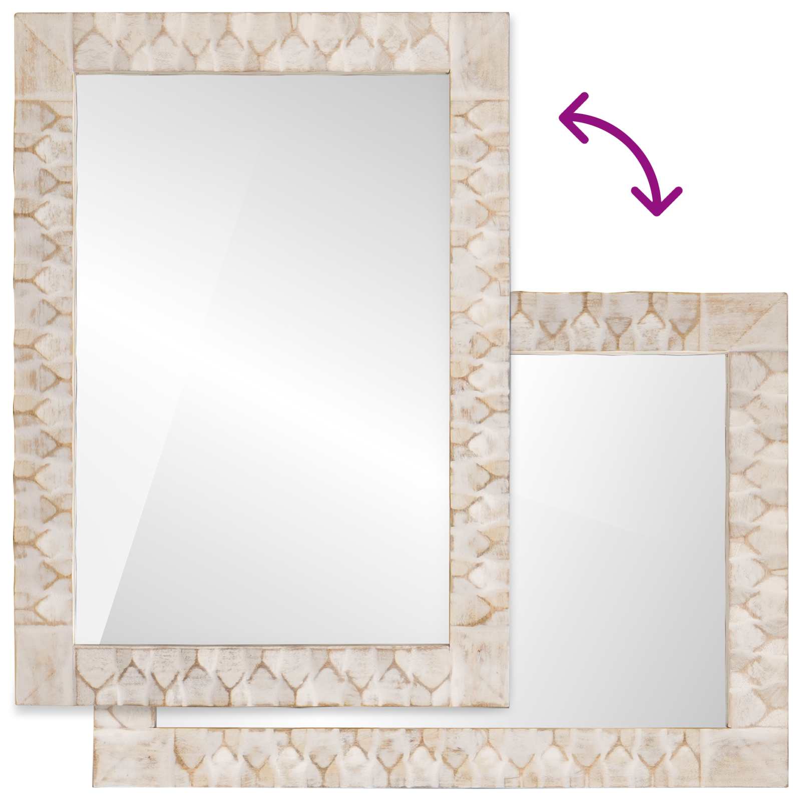 Specchio da bagno Finitura Bianco Lavato 50 x 70 x 3 cm - immagine 7