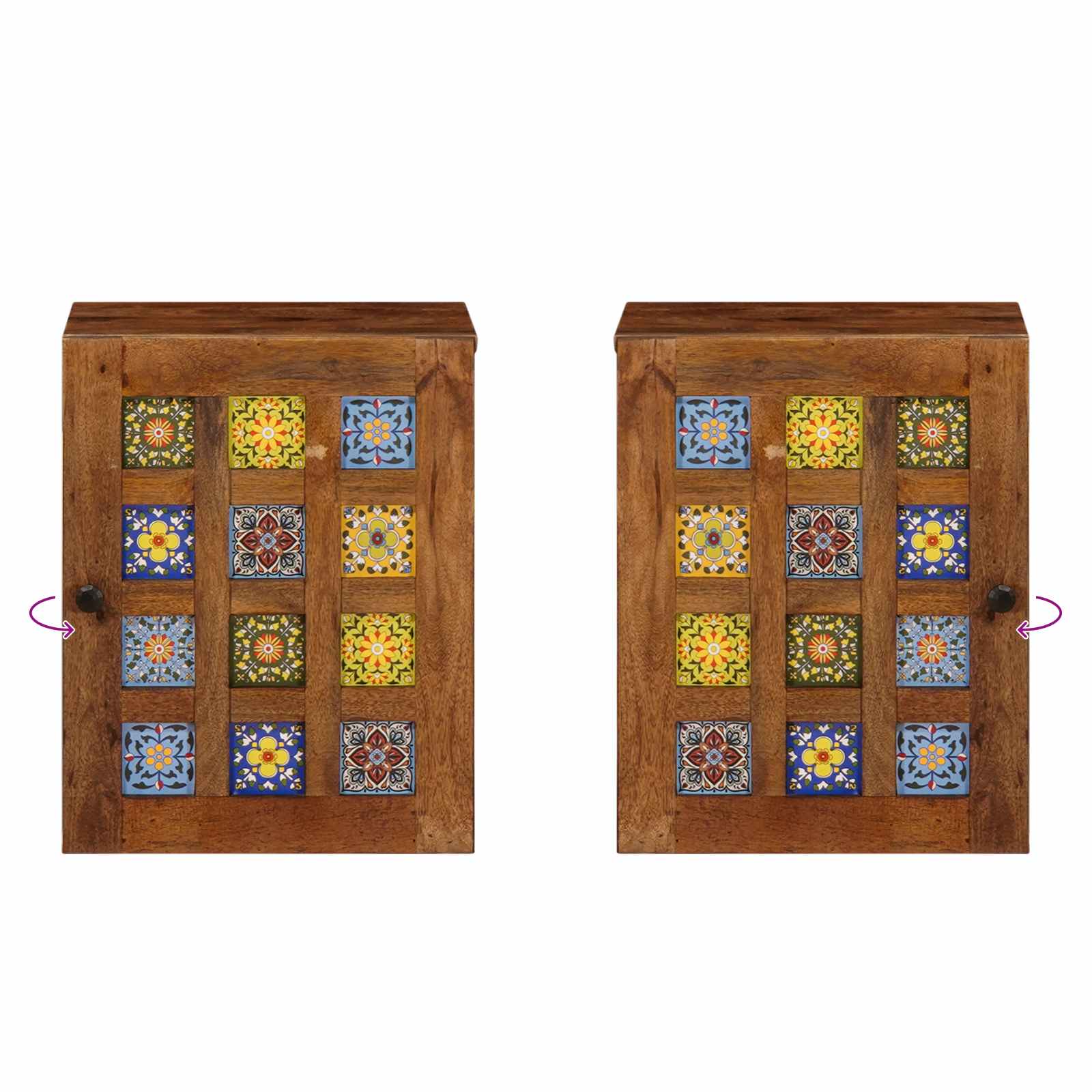 Mobile Appeso da Bagno con archiviazione Noce 38 x 33,5 x 48 cm - immagine 9