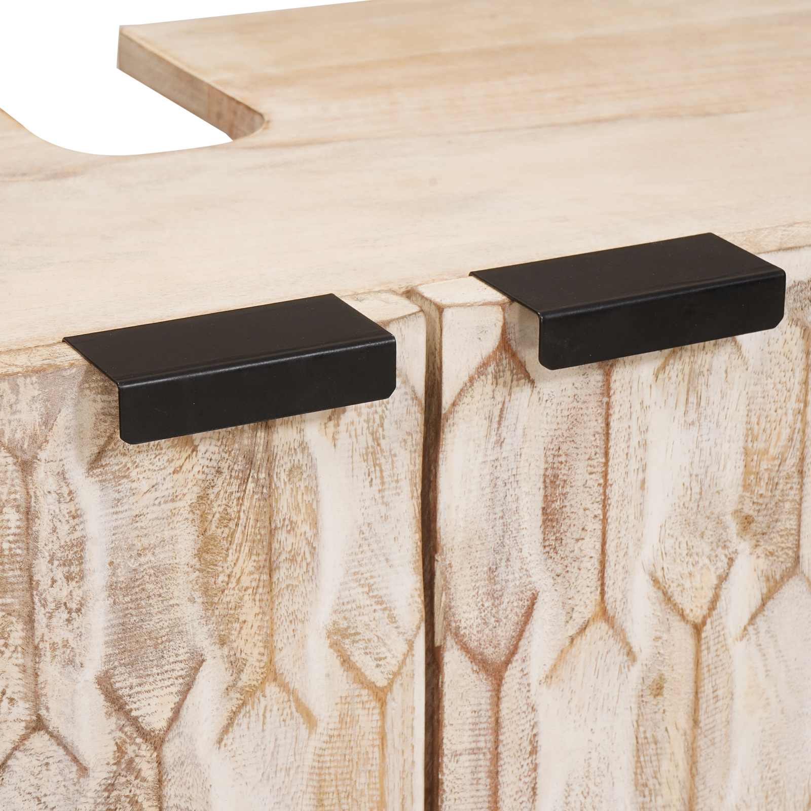 Set da Bagno Finitura Bianco Lavato Legno di mango massello - immagine 8