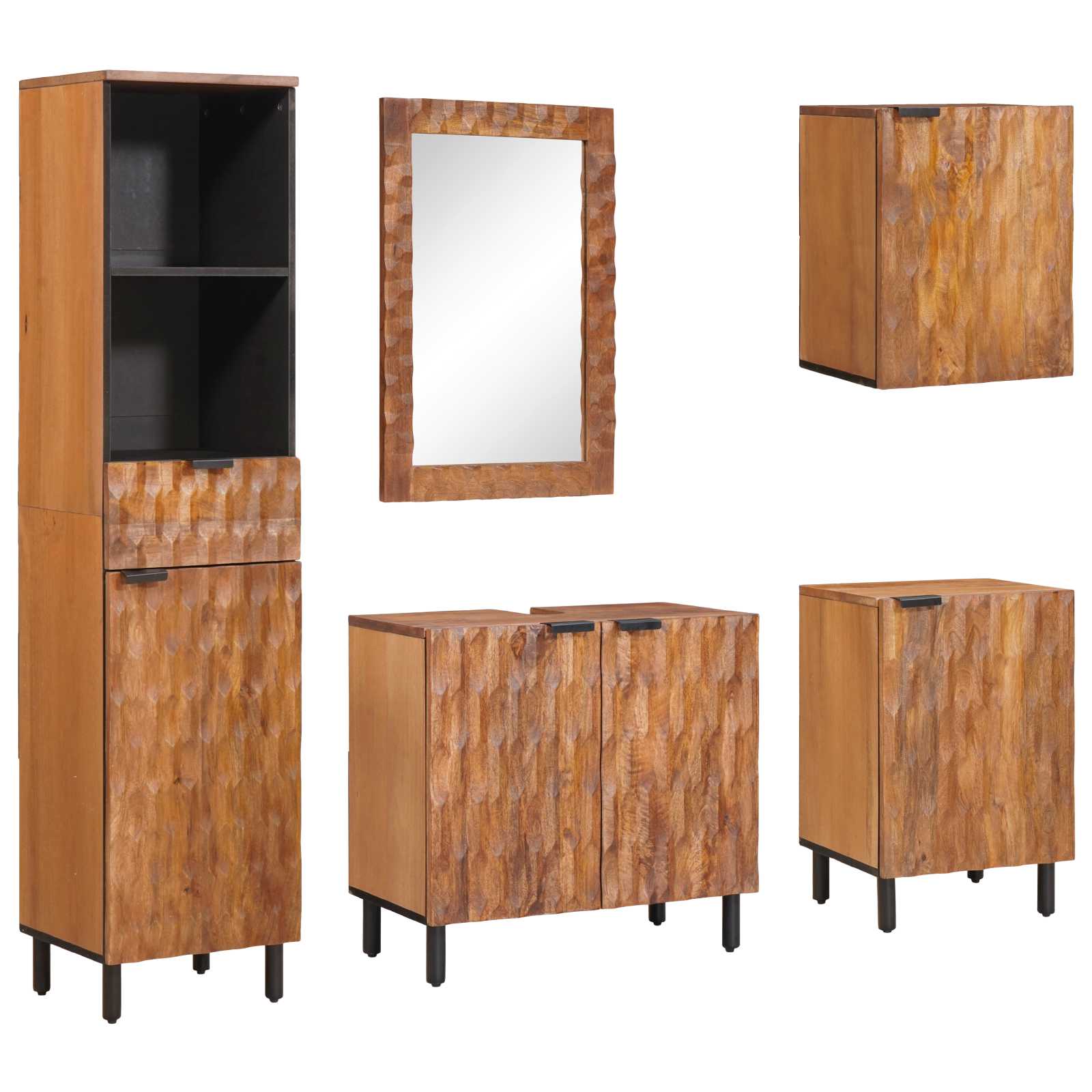 Set da Bagno Acacia Marrone Winish Legno di mango massello - immagine 2