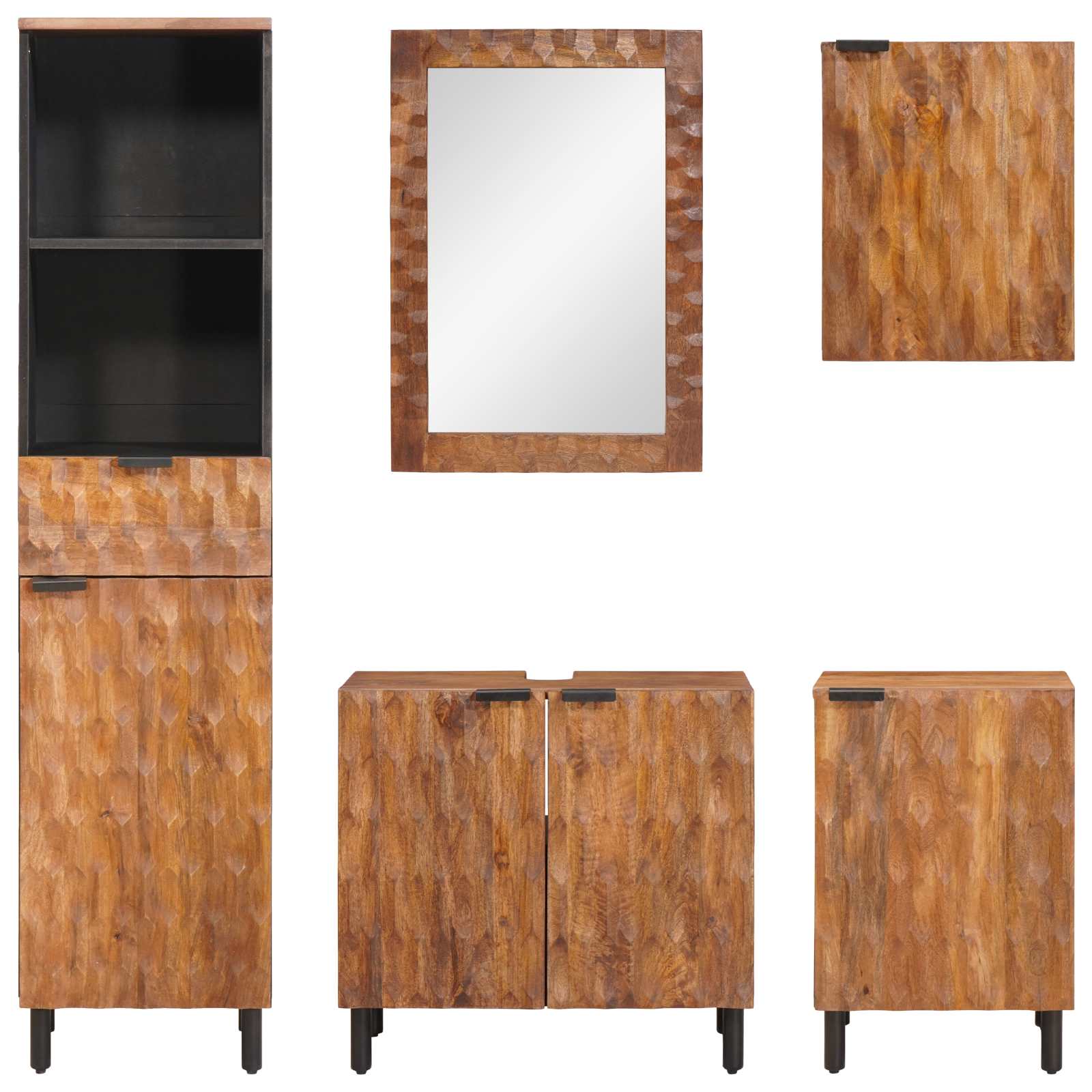 Set da Bagno Acacia Marrone Winish Legno di mango massello - immagine 8