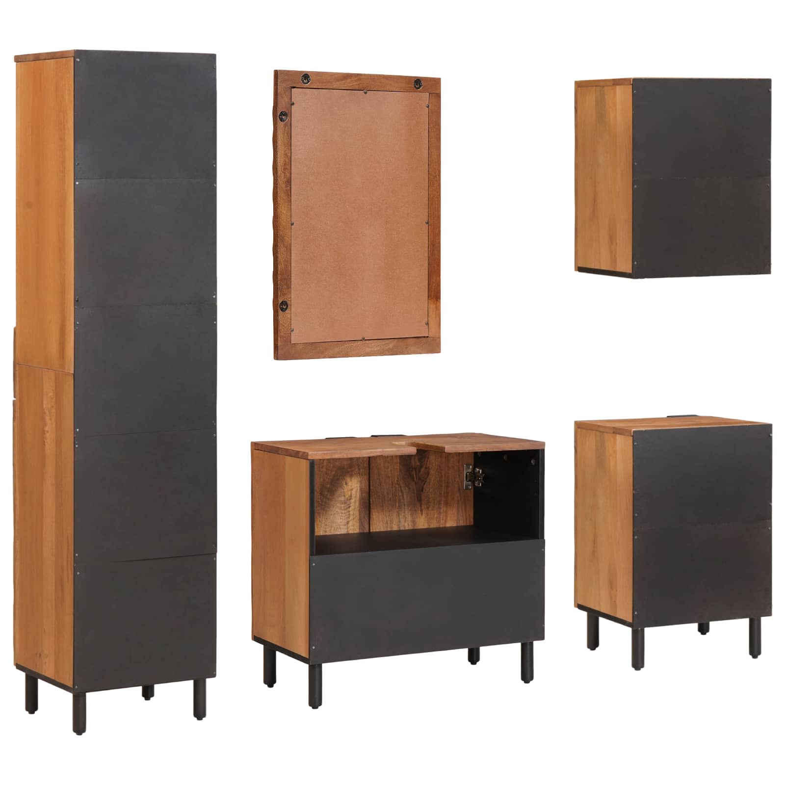 Set da Bagno Acacia Marrone Winish Legno di mango massello - immagine 9