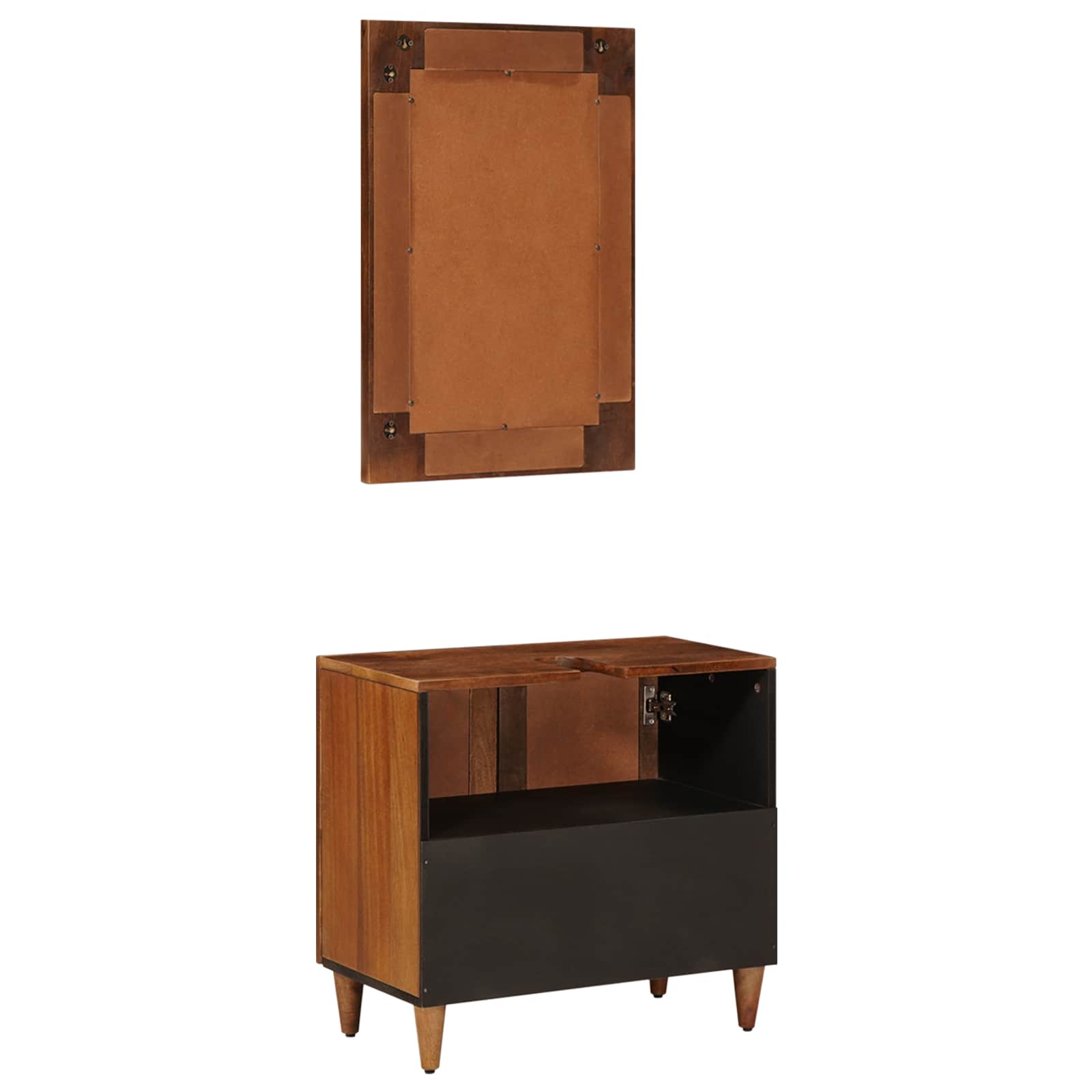 Set di mobili per il bagno 2 pcs Noce Legno di mango massello - immagine 6