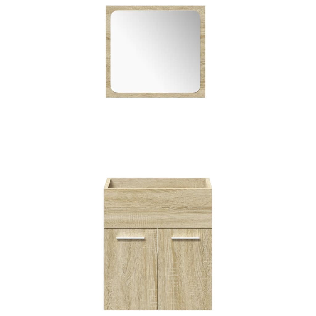 Set Mobili da Bagno 4 pz Rovere Sonoma in Legno Multistrato - immagine 4