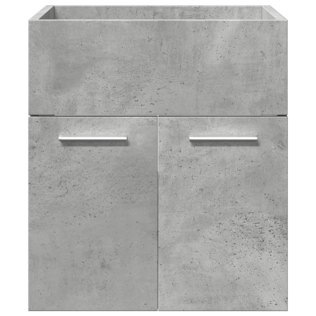 Set Mobili da Bagno 3 pz Grigio Cemento in Legno Multistrato - immagine 8