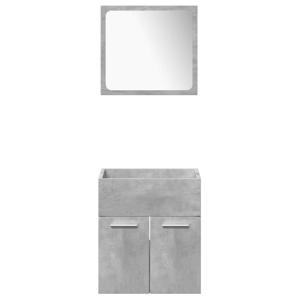 Set Mobili da Bagno 5 pz Grigio Cemento in Legno Multistrato - immagine 4