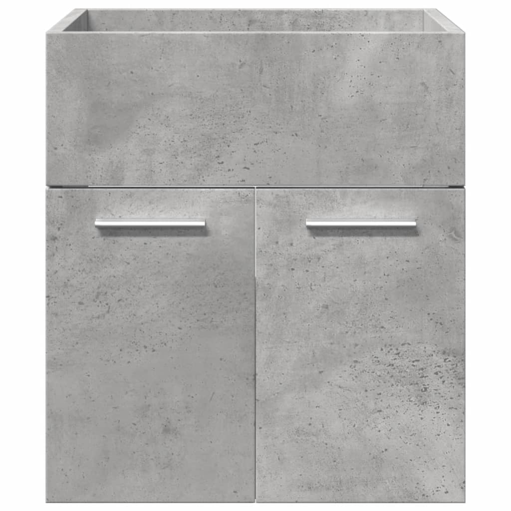 Set Mobili da Bagno 4 pz Grigio Cemento in Legno Multistrato - immagine 8