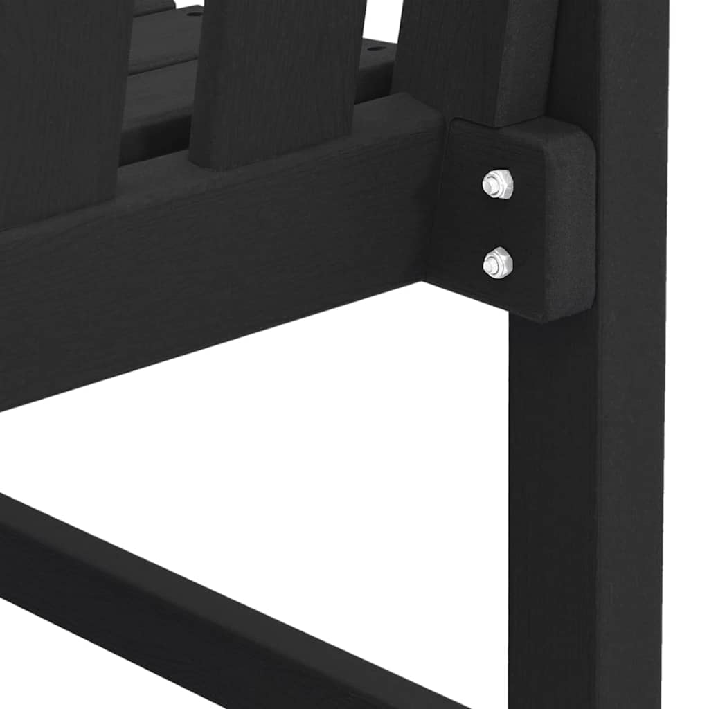 Panchina da giardino con cuscino Nero 120 x 59 x 88cm HDPE - immagine 9