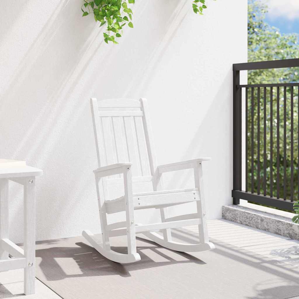 Sedia a dondolo da giardino Bianco 70 x 92 x 108cm HDPE - immagine 3
