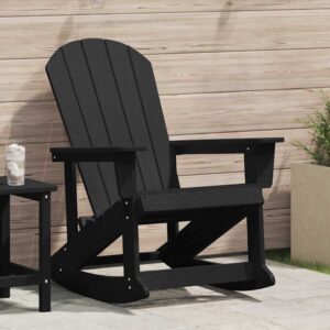 Poltrona a dondolo Adirondack Nero 73.5 x 92 x 90cm HDPE