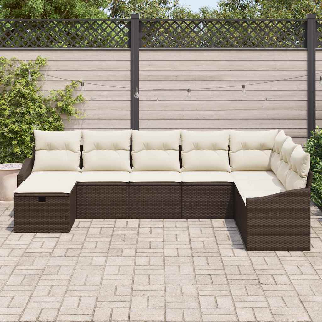 Set Divano da Giardino con cuscino 8 pcs polyrattan - immagine 3