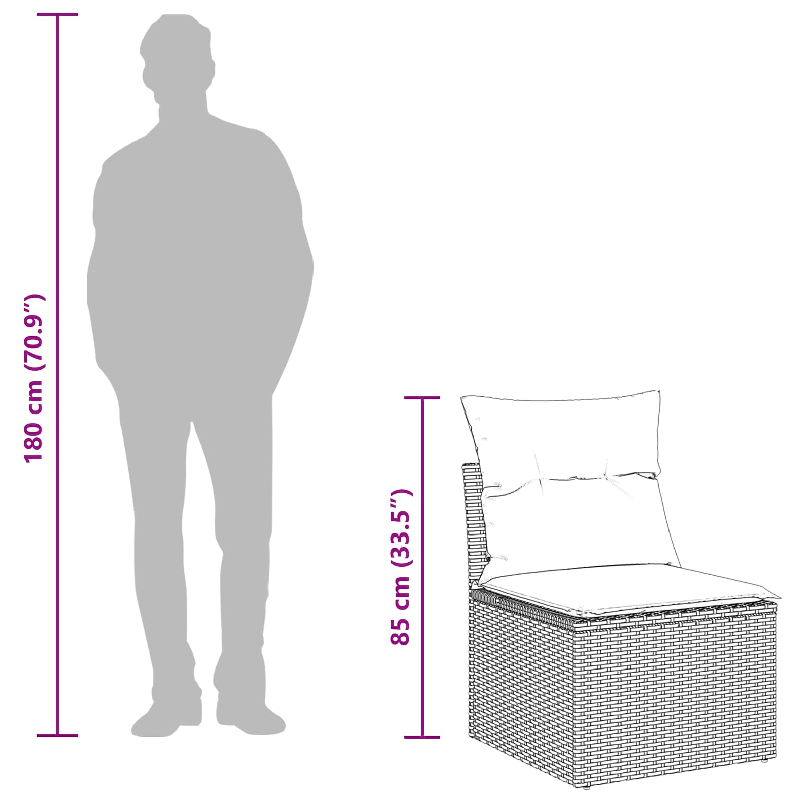 Set Divano da Giardino 12 pcs Nero Rattan in Polipropilene - immagine 2