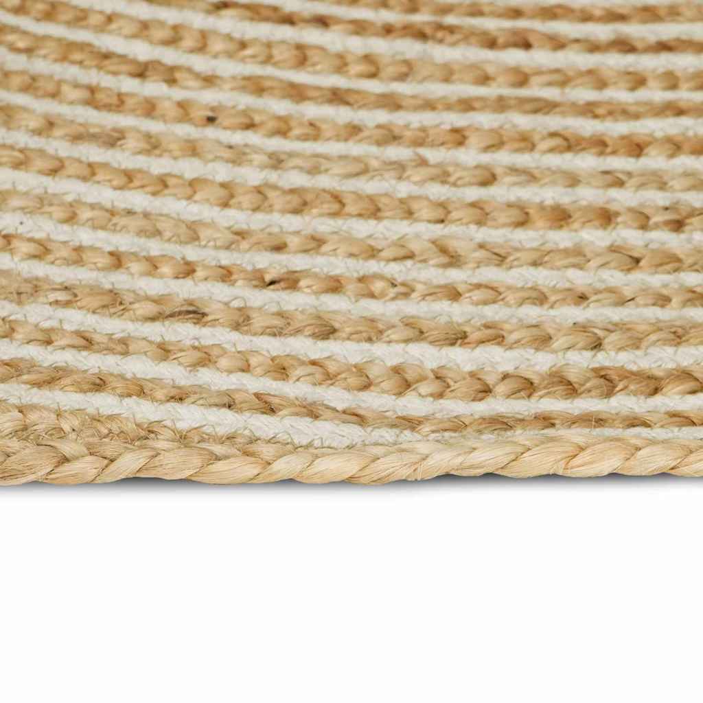 Tappeto Naturale e Bianco 60 x 250 cm Juta - immagine 2