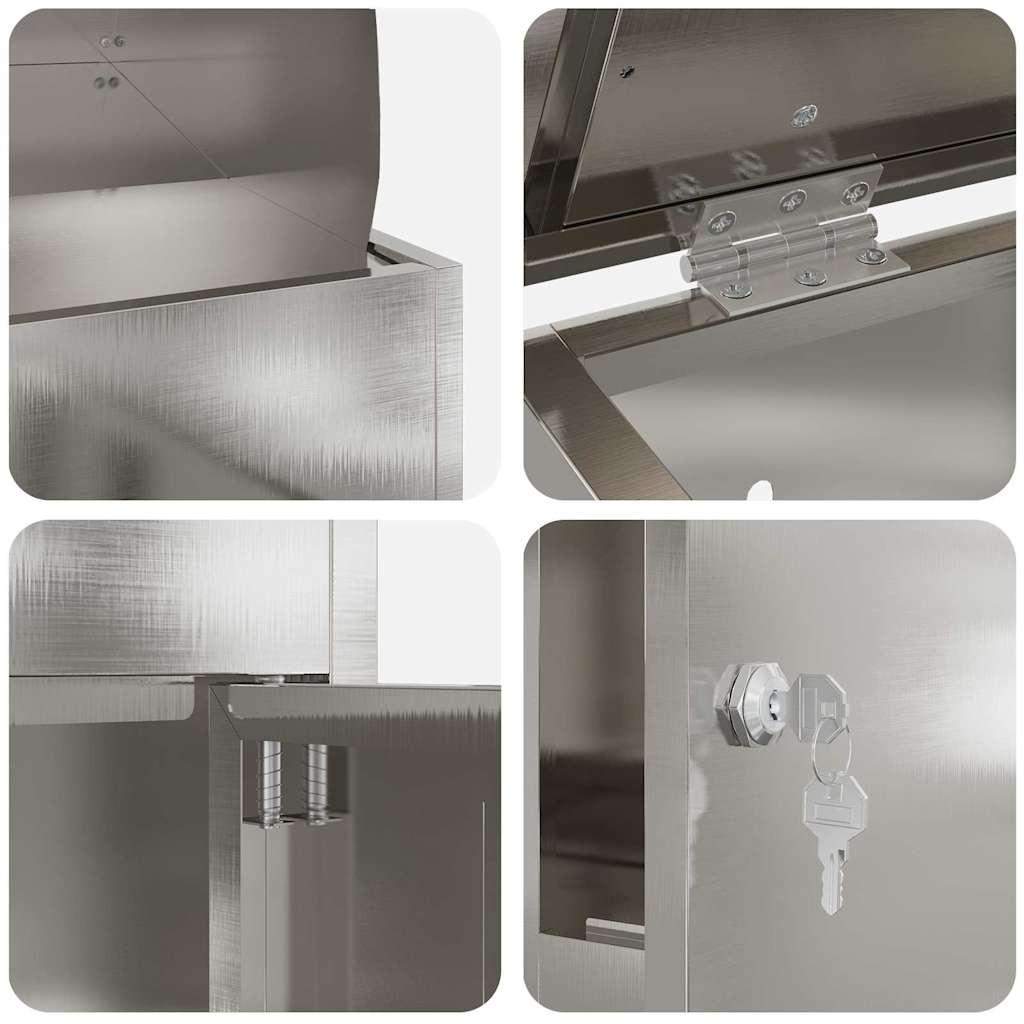 Cassetta per pacchi Nero 47.5 x 38 x 59 cm Acciaio inossidabile - immagine 8