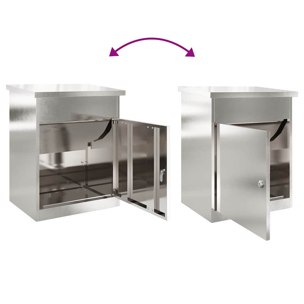 Cassetta per pacchi Nero 47.5 x 38 x 59 cm Acciaio inossidabile - immagine 9