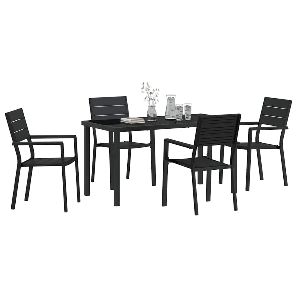 Set da Pranzo per Giardino 5 pcs Nero - immagine 3