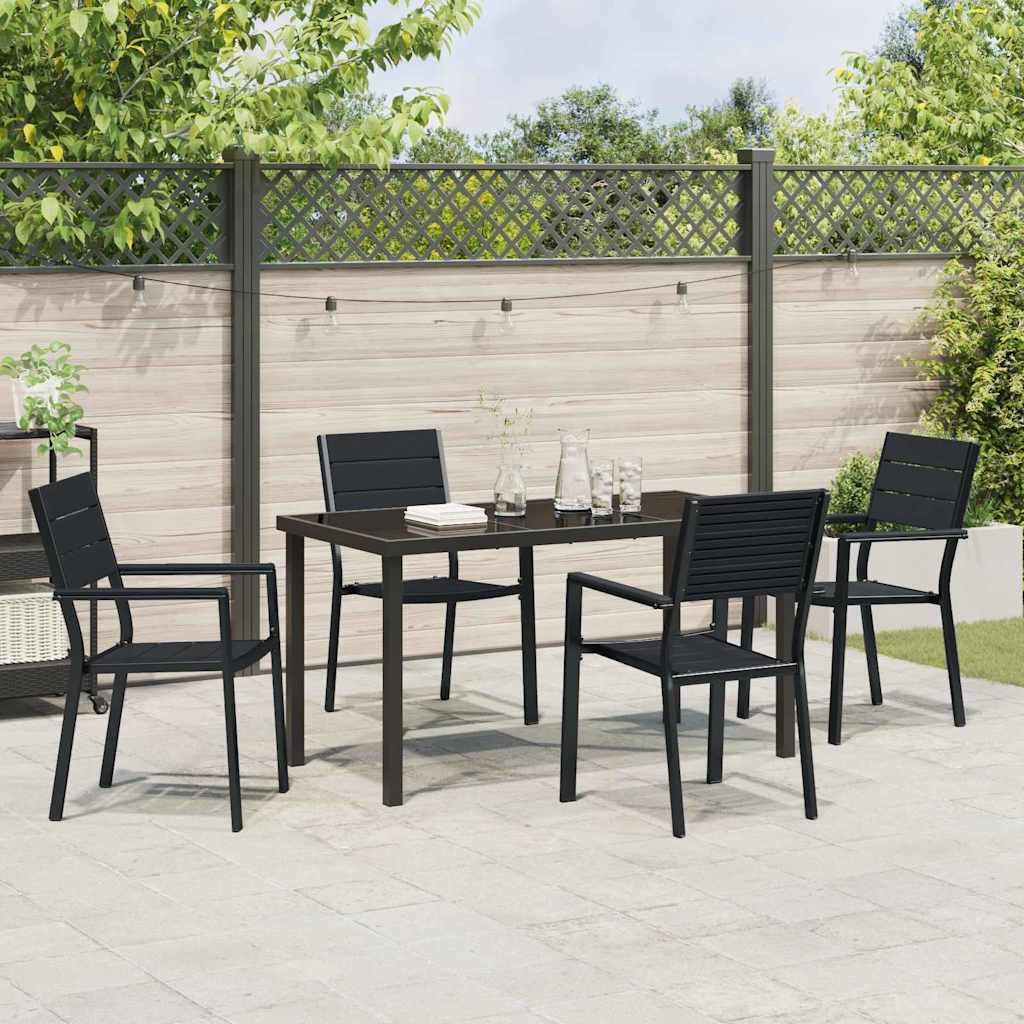 Set da Pranzo per Giardino 5 pcs Nero - immagine 4