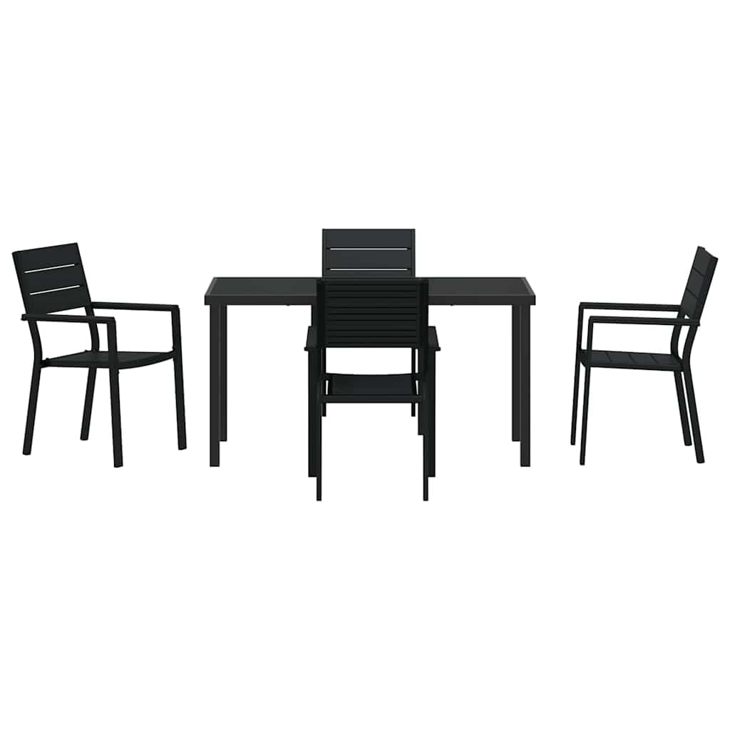 Set da Pranzo per Giardino 5 pcs Nero - immagine 7