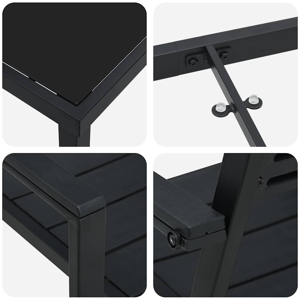 Set da Pranzo per Giardino 5 pcs Nero - immagine 9