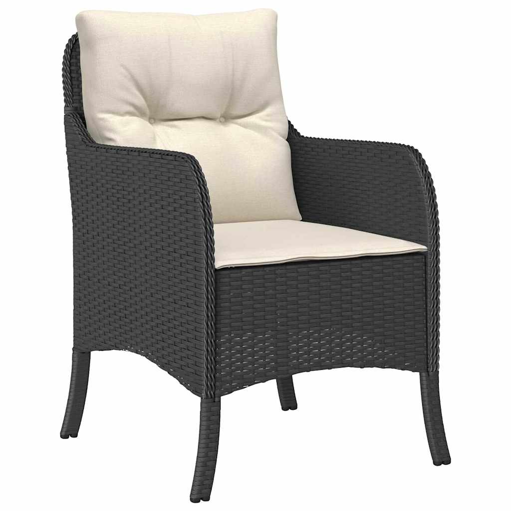 Set da Pranzo per Giardino con cuscino 5 pcs Nero polyrattan - immagine 6