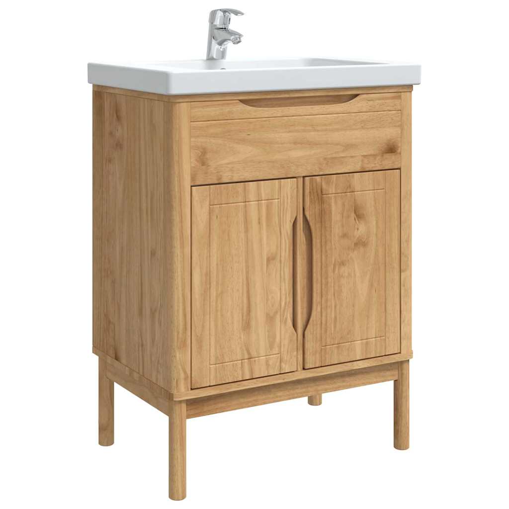 Armadio per Lavabo da Bagno FLORO Cera marrone 60 x 40 x 80 cm - immagine 3