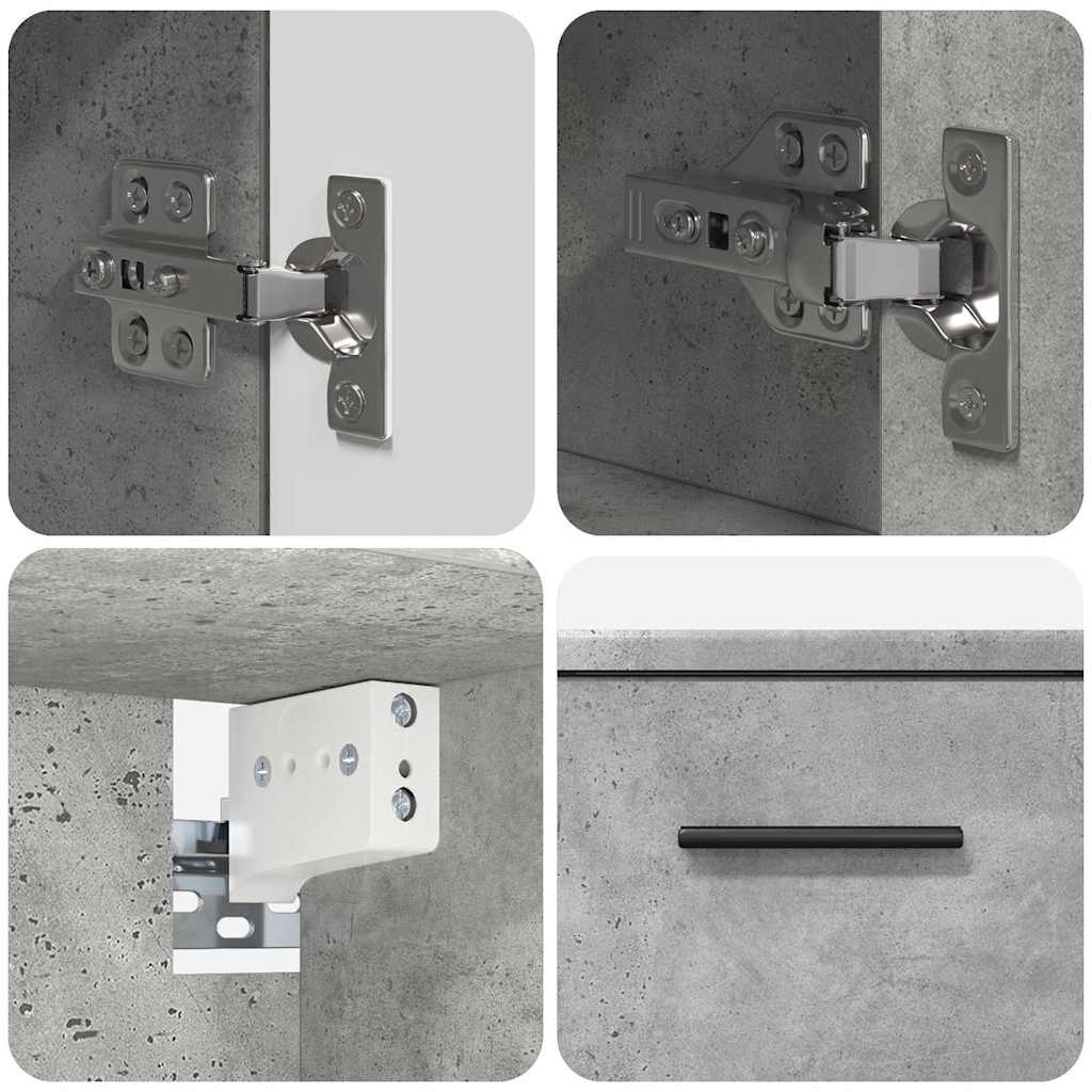 Set di mobili per il bagno con cassetto 2 pcs Grigio cemento - immagine 8