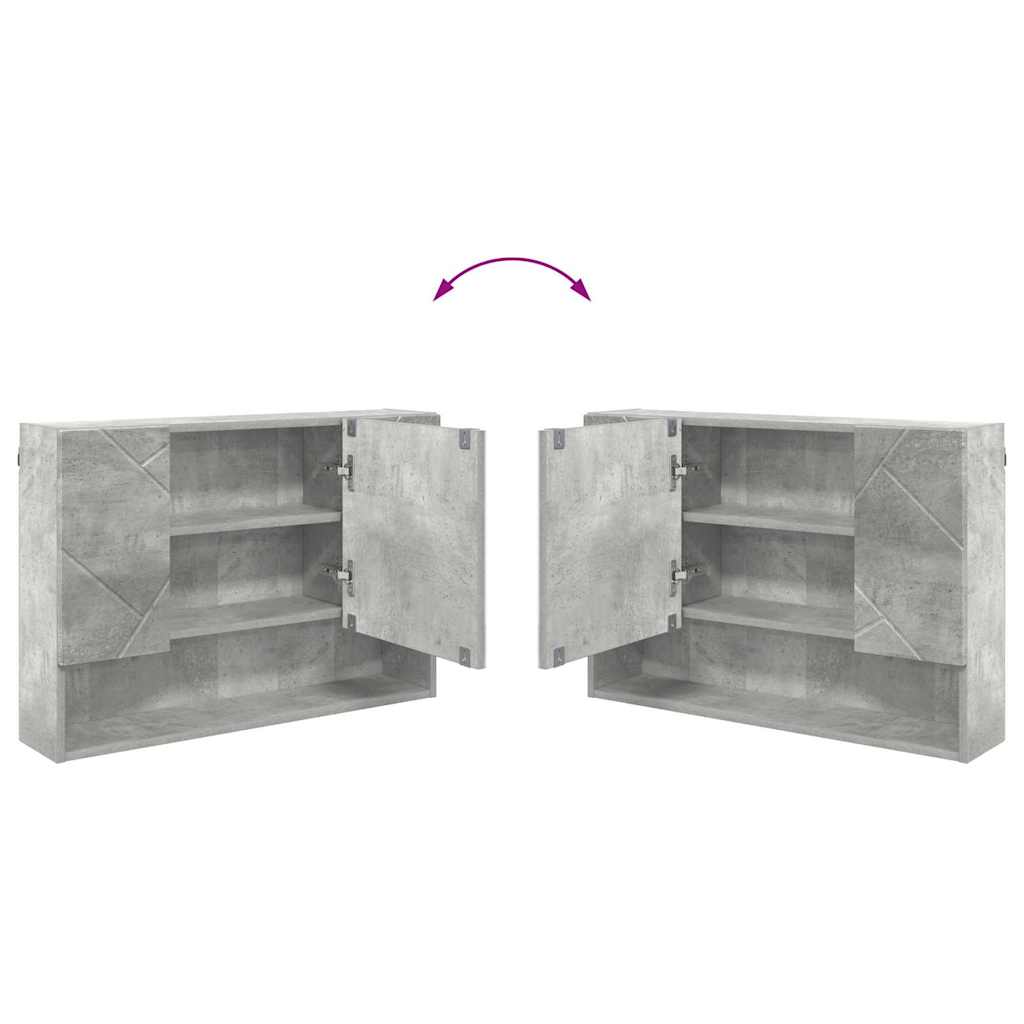 Set di mobili per il bagno con cassetto 2 pcs Grigio cemento - immagine 9