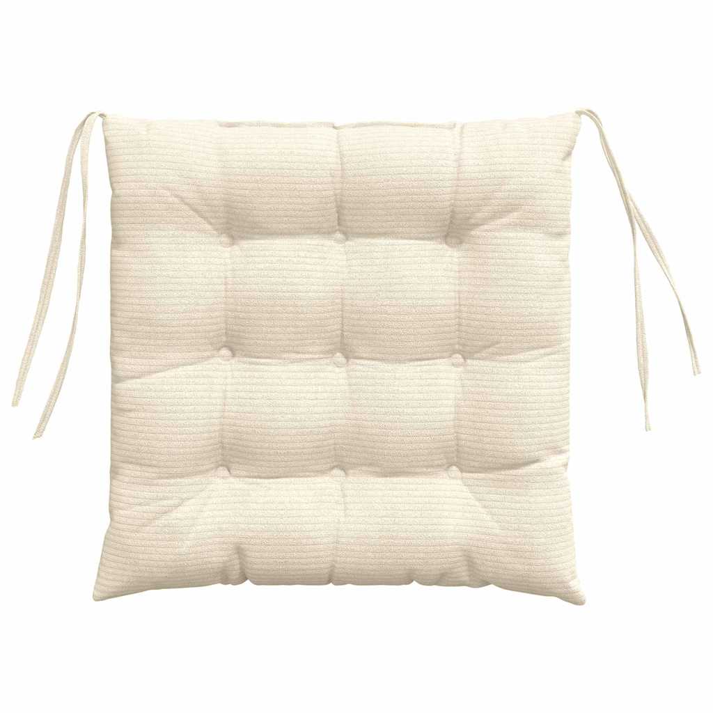 Cuscini per Seduta 4 pcs Crema 40 x 40 x 6 cm Tessuto in Cords - immagine 7