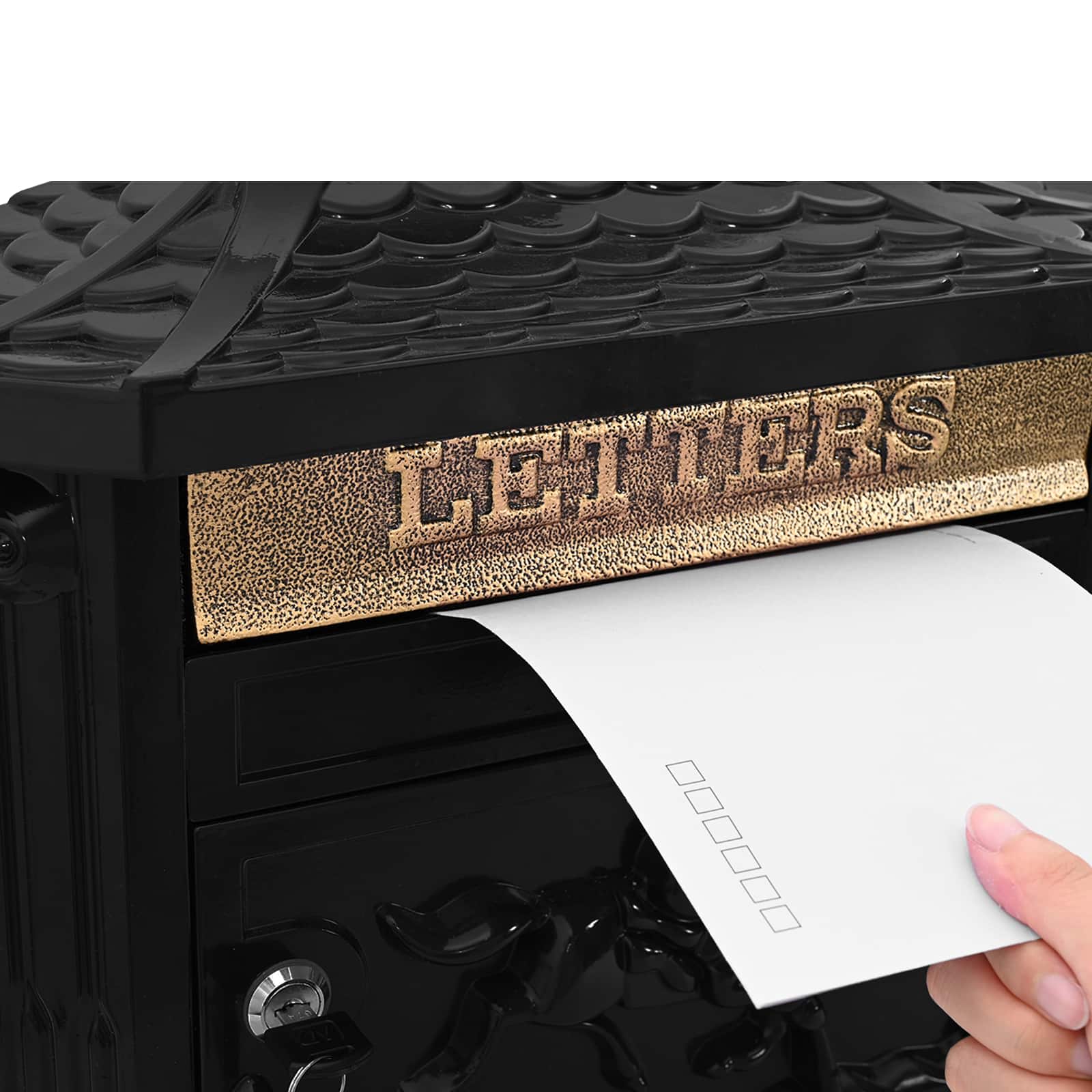 Cassetta Postale da Muro con porta Nero 40,5 x 15,5 x 44 cm - immagine 3