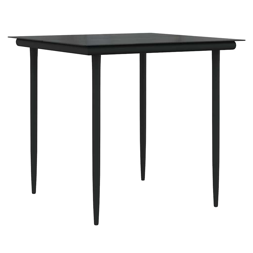 Set da Pranzo per Giardino con cuscino 3 pcs Nero polyrattan - immagine 5